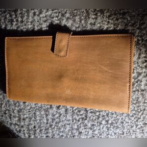 Tan Leather Travel Wallet